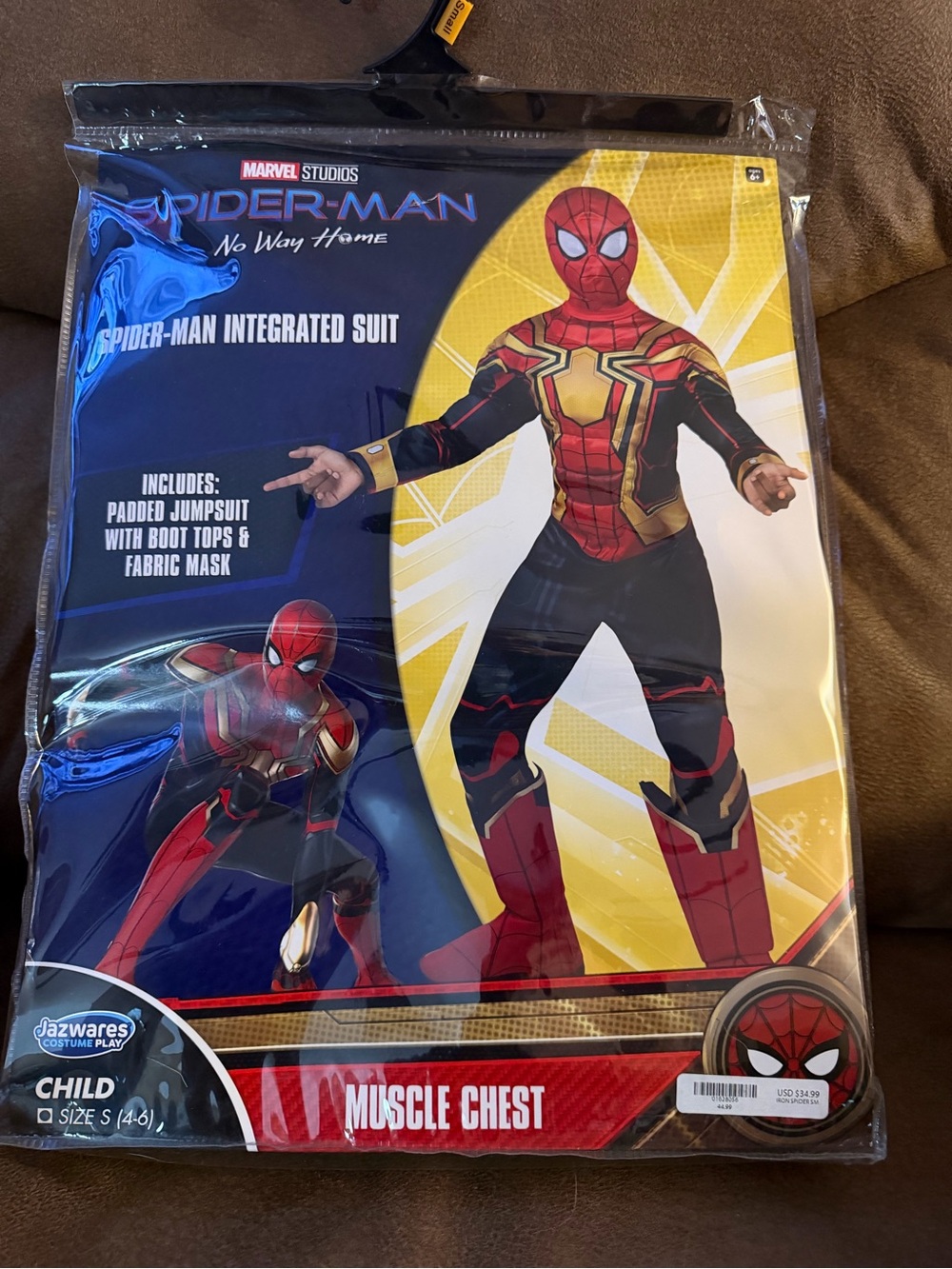 Spiderman No Way Home Red & Gold Muscle Chest Costume